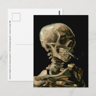 Carte Postale Vincent van Gogh - Crâne avec cigarette allumée