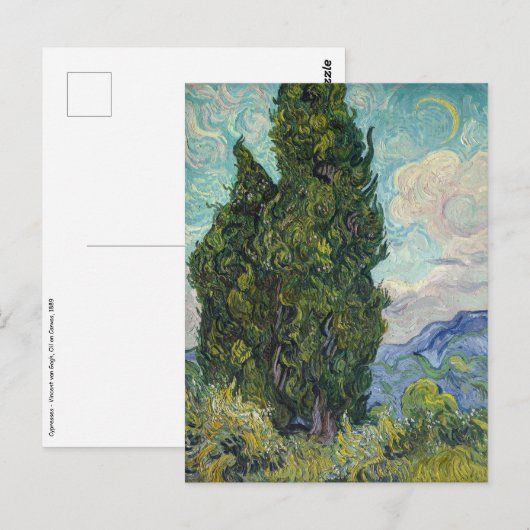 Carte Postale Vincent van Gogh - Cyprès (Devant / Derrière)