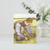 Carte Postale Vincent van Gogh - Garçon coupant l'herbe avec la  (Debout devant)