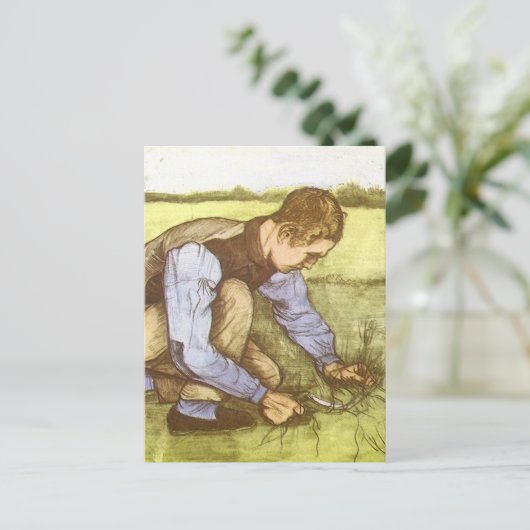 Carte Postale Vincent van Gogh - Garçon coupant l'herbe avec la  (Debout devant)