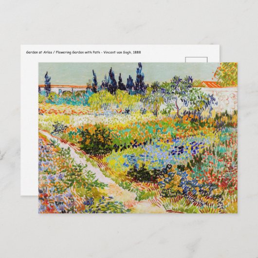 Carte Postale Vincent van Gogh - Jardin à Arles (Devant / Derrière)