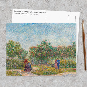 Carte Postale Vincent van Gogh - Jardin à Montmarte avec amoureu