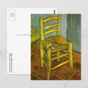 Carte Postale Vincent van Gogh - La chaise de Vincent avec sa pi