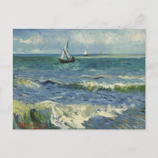 Carte Postale Vincent van Gogh - La mer près des Saintes (Devant)