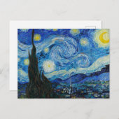 Carte Postale Vincent Van Gogh La Nuit étoilée (Devant / Derrière)