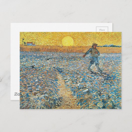 Carte Postale Vincent Van Gogh L'Art Peinture Sower (Devant / Derrière)
