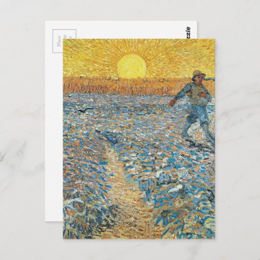 Carte Postale Vincent Van Gogh L'Art Peinture Sower (Devant / Derrière)