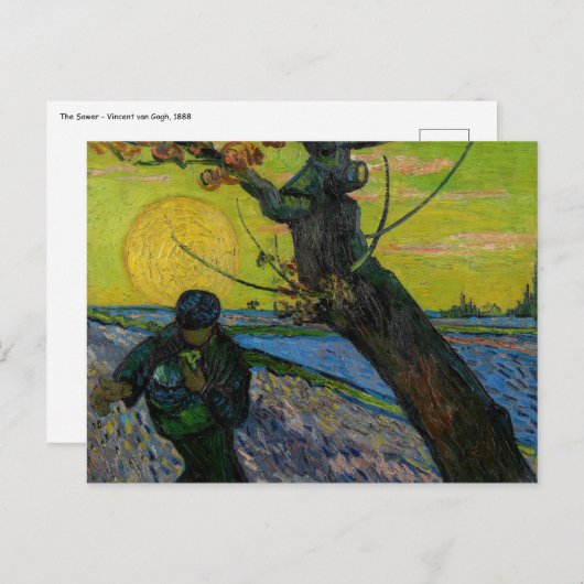 Carte Postale Vincent van Gogh - Le Sower (Devant / Derrière)