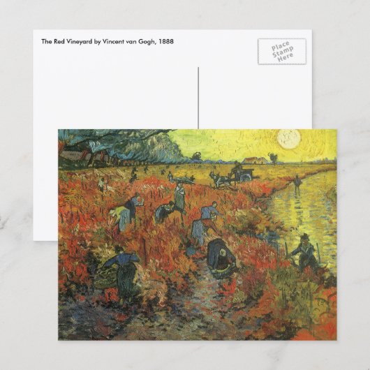 Carte Postale Vincent van Gogh - Le vignoble rouge (Devant / Derrière)