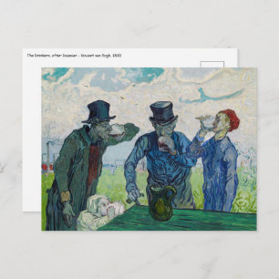 Carte Postale Vincent van Gogh - Les buveurs, après Daumier