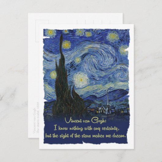 Carte Postale Vincent van Gogh Les étoiles me font rêver CC0774  (Devant / Derrière)