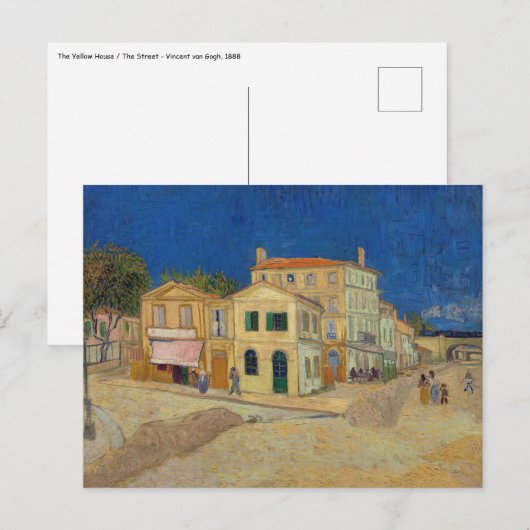 Carte Postale Vincent van Gogh - Maison Jaune / Rue (Devant / Derrière)