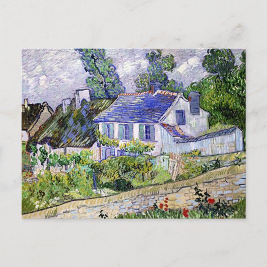 Carte Postale Vincent van Gogh, Maisons à Auvers, (Devant)