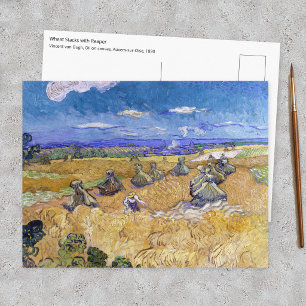 Carte Postale Vincent van Gogh - Meules de blé avec des faucheur