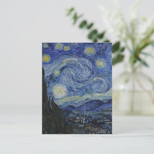 Carte Postale Vincent Van Gogh - Nuit étoilée. Peinture artistiq (Debout devant)