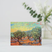 Carte Postale Vincent Van Gogh - Oliveraie sous un ciel orange (Debout devant)