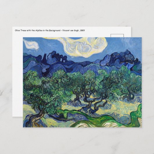 Carte Postale Vincent van Gogh - Oliviers aux Alpilles (Devant / Derrière)