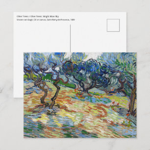 Carte Postale Vincent van Gogh - Oliviers : ciel bleu brillant