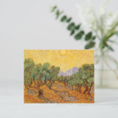 Carte Postale Vincent van Gogh - Oliviers, Ciel Jaune et Soleil (Debout devant)