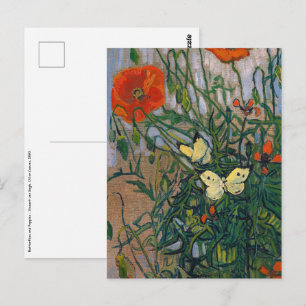 Carte Postale Vincent van Gogh - Papillons et Pavots