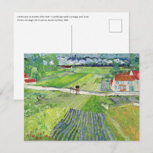 Carte Postale Vincent van Gogh - Paysage avec Carrosse & Train