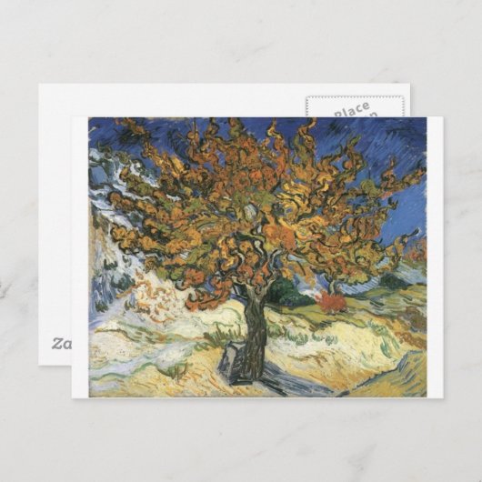 Carte Postale Vincent Van Gogh Peinture : Van Gogh Mulberry Tree (Devant / Derrière)