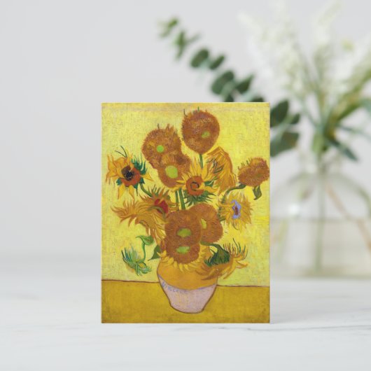 Carte Postale Vincent Van Gogh Quinze tournesols dans un vase Ar (Debout devant)