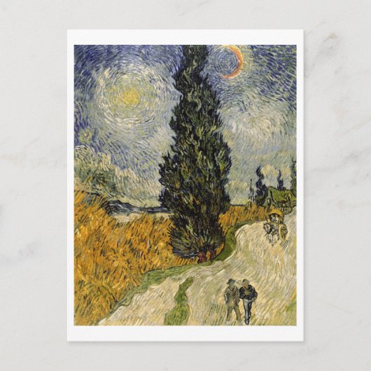 Carte Postale Vincent van Gogh | Route avec Cyprès, 1890 (Devant)