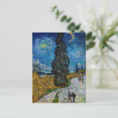 Carte Postale Vincent van Gogh - Route avec Cypress et Star (Debout devant)