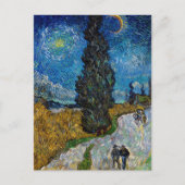 Carte Postale Vincent van Gogh - Route avec Cypress et Star (Devant)