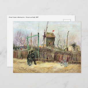 Carte Postale Vincent van Gogh - Scène de rue à Montmartre