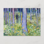 Carte Postale Vincent van Gogh Sous-croissance à deux chiffres<br><div class="desc">Deux figures se trouvent au milieu de la sous-pousse d'une forêt telle que peinte par Vincent van Gogh.</div>