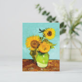 Carte Postale Vincent Van Gogh Trois Tournesols Dans Un Vase (Debout devant)