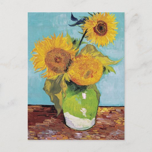 Carte Postale Vincent Van Gogh - Trois Tournesols dans un vase (Devant)