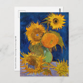 Carte Postale Vincent van Gogh - Vase avec cinq tournesols (Devant / Derrière)