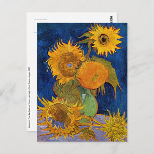 Carte Postale Vincent van Gogh - Vase avec cinq tournesols