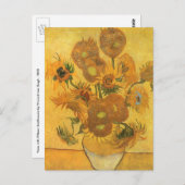 Carte Postale Vincent van Gogh - Vase avec quinze tournesols (Devant / Derrière)