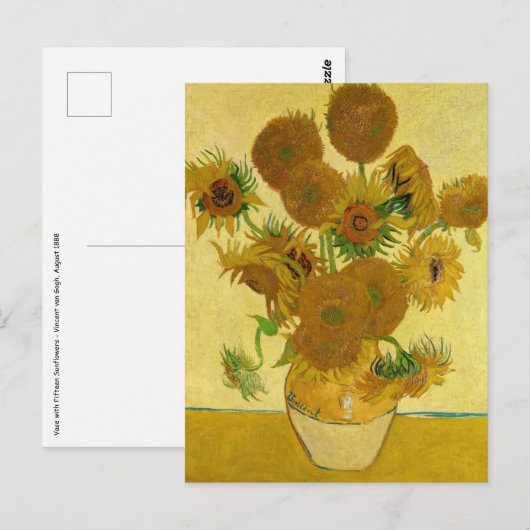 Carte Postale Vincent van Gogh - Vase avec quinze tournesols (Devant / Derrière)