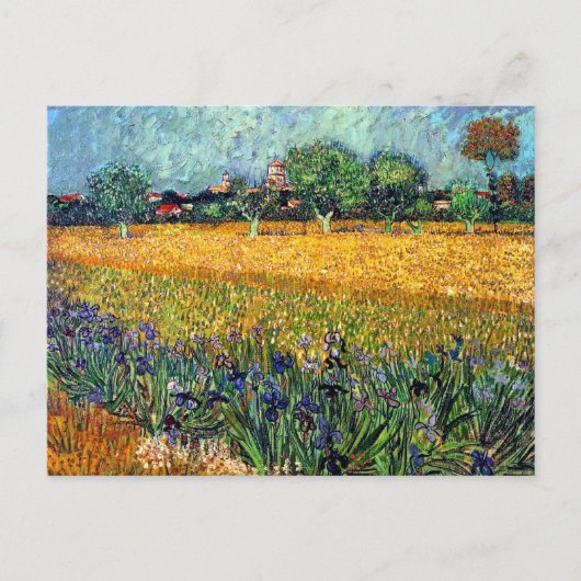 Carte Postale Vincent Van Gogh - Vue d'Arles avec des iris (Devant)