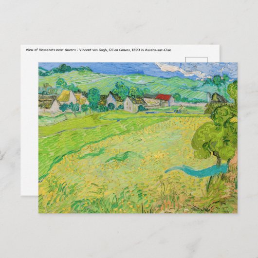 Carte Postale Vincent van Gogh - Vue des Vessenots près d'Auvers (Devant / Derrière)
