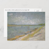 Carte Postale Vincent van Gogh - Vue d'une rivière avec des bate (Devant / Derrière)