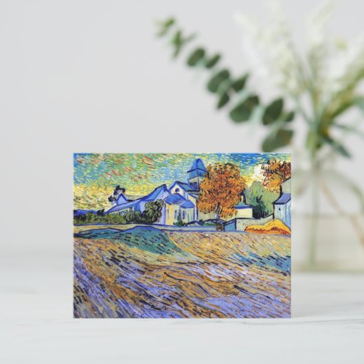 Carte Postale Vincent Van Gogh - Vue sur l'asile et la chapelle (Debout devant)
