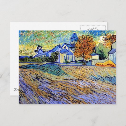Carte Postale Vincent Van Gogh - Vue sur l'asile et la chapelle (Devant / Derrière)