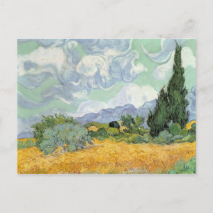 Carte Postale Vincent van Gogh Wheatfield avec Cyprès, 1889