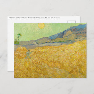 Carte Postale Vincent van Gogh - Wheatfield avec une Faucheuse