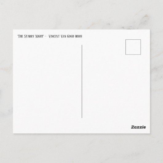 Carte Postale Vincent van Gogh's The Starry Night Postcard (Dos)