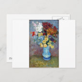 Carte Postale Vincent Willem van Gogh - Fleurs dans un vase bleu (Devant / Derrière)
