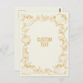 Carte Postale Vine citrouille Automne Automne Hiver Thanksgiving (Devant / Derrière)