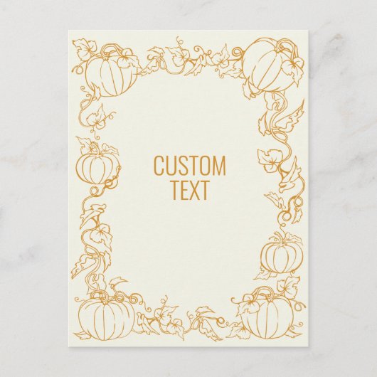 Carte Postale Vine citrouille Automne Automne Hiver Thanksgiving (Devant)