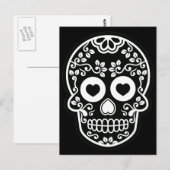 Carte postale Vine crâne noir et blanc (Devant / Derrière)